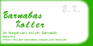 barnabas koller business card
